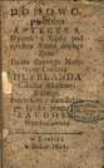 Domowo-podr&oacute;żna apteczka : wyiątek z xsiążki pod tytułem Sztuka długiego Życia. Dzieło sławnego medycyny doktora Hufelanda członka Akademyi Jeńskiey. Przełożone z niemieckiego języka przez JP. Baudoin. Przedrukowana