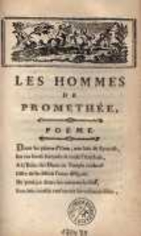 Les Hommes de Prometh&eacute;e: po&euml;me