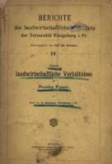 Ueber landwirtschaftliche Verh&auml;ltnisse der Provinz Posen