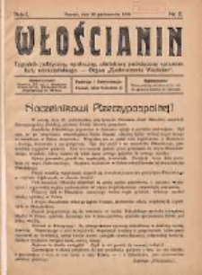 Włościanin: tygodnik polityczny, społeczny, oświatowy poświęcony sprawom ludu włościańskiego: organ "Zjednoczenia Włościan" 1919.10.26 R.1 Nr2