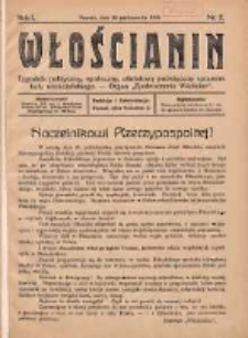 Włościanin: tygodnik polityczny, społeczny, oświatowy poświęcony sprawom ludu włościańskiego: organ "Zjednoczenia Włościan" 1919.10.26 R.1 Nr2