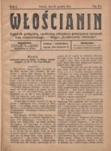 Włościanin: tygodnik polityczny, społeczny, oświatowy poświęcony sprawom ludu włościańskiego: organ "Zjednoczenia Włościan" 1919.12.21 R.1 Nr10