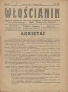 Włościanin: tygodnik polityczny, społeczny, oświatowy poświęcony sprawom ludu włościańskiego: organ "Zjednoczenia Włościan" 1920.04.11 R.2 Nr13