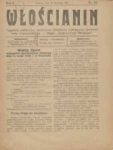 Włościanin: tygodnik polityczny, społeczny, oświatowy poświęcony sprawom ludu włościańskiego: organ "Zjednoczenia Włościan" 1920.04.18 R.2 Nr14