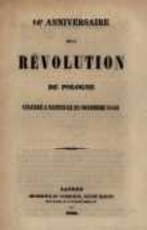 16e anniversaire de la Révolution de Pologne, célébré Nantes le 29 novembre 1846