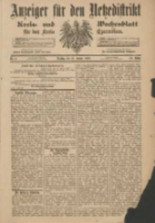 Anzeiger f&uuml;r den Netzedistrikt Kreis- und Wochenblatt f&uuml;r den Kreis Czarnikau 1900.01.16 Jg.48 Nr6