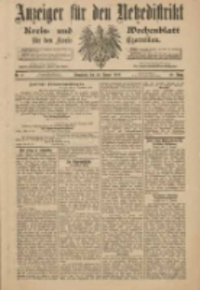 Anzeiger f&uuml;r den Netzedistrikt Kreis- und Wochenblatt f&uuml;r den Kreis Czarnikau 1900.01.20 Jg.48 Nr8