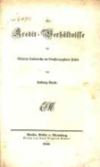 Die Kredit-Verh&auml;ltnisse der kleineren Landwrite in Grossherzogthum Posen