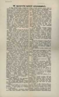 W sprawie szk&oacute;ł zręczności.