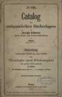 Sammlung werthvoller Werke aus dem Gebiete der Theologie und Philosophie : zum gr&ouml;ssten Theil umfassend die Bibliothek des Domherrn Herrn Dr. R......r, vormals zu Posen