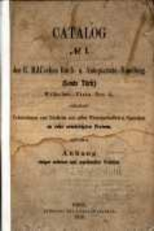 Catalog No. 1 der E. MAI'schen Buch und Antiquariats-Handlung (Louis T&uuml;rk)... : enthaltend: Verzeichniss von B&uuml;chern aus allen Wissenschaften und Sprachen zu sehr erm&auml;ssigten Preisen und einen Anhang einiger seltener und werthvoller Polonica