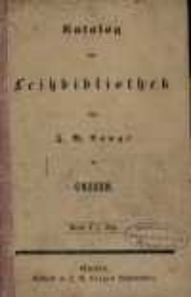 Katalog der Leihbibliothek von J. B. Lange in Gnesen.
