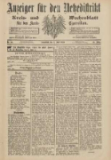 Anzeiger f&uuml;r den Netzedistrikt Kreis- und Wochenblatt f&uuml;r den Kreis Czarnikau 1900.06.02 Jg.48 Nr63