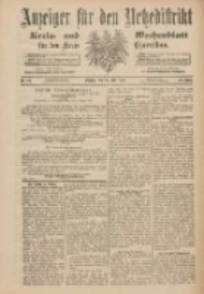 Anzeiger f&uuml;r den Netzedistrikt Kreis- und Wochenblatt f&uuml;r den Kreis Czarnikau 1900.07.24 Jg.48 Nr84