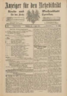 Anzeiger f&uuml;r den Netzedistrikt Kreis- und Wochenblatt f&uuml;r den Kreis Czarnikau 1900.08.04 Jg.48 Nr89