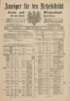 Anzeiger f&uuml;r den Netzedistrikt Kreis- und Wochenblatt f&uuml;r den Kreis Czarnikau 1900.08.09 Jg.48 Nr91