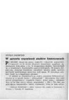 W sprawie organizacji studiów historycznych