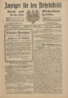 Anzeiger f&uuml;r den Netzedistrikt Kreis- und Wochenblatt f&uuml;r den Kreis Czarnikau 1900.09.27 Jg.48 Nr112
