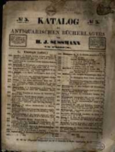 No. 5. Katalog des Antiquarischen B&uuml;cherlagers von H. J. Sussmann in Posen