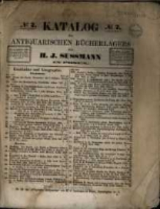 No. 7. Katalog des Antiquarischen B&uuml;cherlagers von H. J. Sussmann in Posen