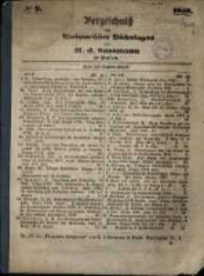 No. 9.. Verzeichniss des Antiquarischen B&uuml;cherlagers von H. J. Sussmann in Posen