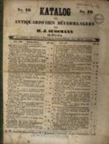 No 10. Katalog des Antiquarischen Bücherlagers von H. J. Sussmann in Posen