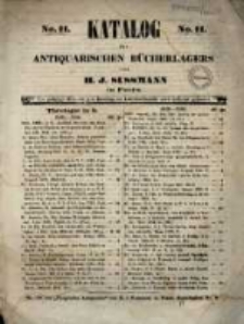 No. 11.K atalog des Antiquarischen B&uuml;cherlagers von H. J. Sussmann in Posen