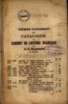 Prémier supplément au catalogue du cabinet de lecture française de J. C. Żupański a Posen.