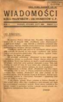 Wiadomości Koła Prawników i Ekonomistów 1929 styczeń/luty R.5 Z.3/4