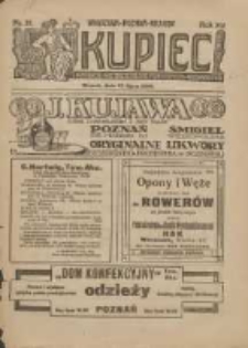 Kupiec: największe i najstarsze polskie pismo kupiecko-przemysłowe: centralny organ urzędowy Związku Towarzystw Kupieckich byłej dzielnicy pruskiej 1920.07.27 R.14 Nr30