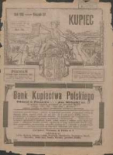 Kupiec: największe i najstarsze polskie pismo kupiecko-przemysłowe: centralny organ urzędowy Związku Towarzystw Kupieckich byłej dzielnicy pruskiej 1921.04.05 R.15 Nr14