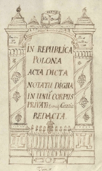 In Republica Polona acta, dicta, notatu digna in unum corpus privati exercitij gratia redacta 1605-1656, T.2