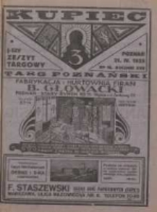 Kupiec: największe i najstarsze polskie pismo kupiecko-przemysłowe; III Targ Poznański. Pierwszy zeszyt targowy 1923.04.21 R.17 Nr16
