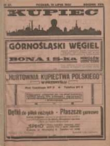 Kupiec Tygodnik: najstarszy i największy tygodnik kupiecko- przemysłowy w Polsce; centralny organ organizacyj kupieckich zachodniej Polski 1923.07.14 R.17 Nr27