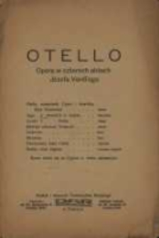 Otello Opera w czterech aktach Józefa Verdi'ego
