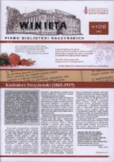Winieta : pismo Biblioteki Raczyńskich 2017 Nr1 (73)