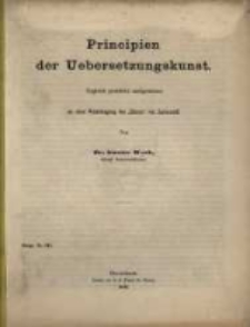 Principien der Uebersetzungskunst : zugleich praktisch nachgewiesen an einer Uebertragung des "D&auml;mon" von Lermontoff