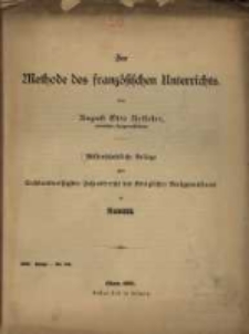 Zur Methode des franz&ouml;sischen Unterrichts
