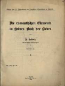 Die romantischen Elemente in Heines Buch der Lieder.