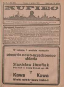 Kupiec Tygodnik: najstarszy i największy tygodnik kupiecko- przemysłowy w Polsce; centralny organ organizacyj kupieckich zachodniej Polski 1923.12.04 R.17 Nr48