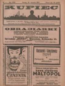 Kupiec Tygodnik: najstarszy i największy tygodnik kupiecko- przemysłowy w Polsce; centralny organ organizacyj kupieckich zachodniej Polski 1924.01.25 R.8 Nr4
