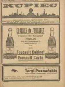 Kupiec Tygodnik: najstarszy i największy tygodnik kupiecko- przemysłowy w Polsce; centralny organ organizacyj kupieckich zachodniej Polski 1924.03.22 R.18 Nr12