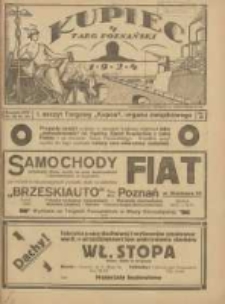 Kupiec Tygodnik: najstarszy i największy tygodnik kupiecko- przemysłowy w Polsce; centralny organ organizacyj kupieckich zachodniej Polski; 4 Targ Poznański. 1 Zeszyt Targowy 1924.04.19 R.18 Nr16