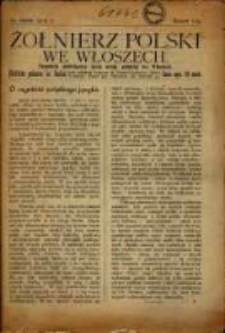 Żołnierz Polski we Włoszech = Soldato Polacco in Italia : tygodnik poświęcony życiu Armii Polskiej we Włoszech. R. 1919, nr 5