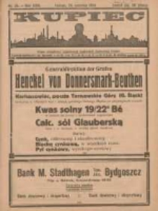 Kupiec Tygodnik: najstarszy i największy tygodnik kupiecko- przemysłowy w Polsce; centralny organ organizacyj kupieckich zachodniej Polsk 1924.06.24 R.18 Nr25