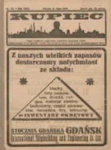 Kupiec Tygodnik: najstarszy i największy tygodnik kupiecko- przemysłowy w Polsce; centralny organ organizacyj kupieckich zachodniej Polsk 1924.07.08 R.18 Nr27
