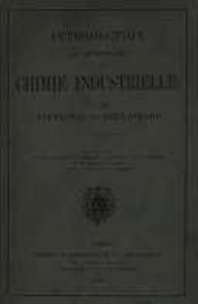 Introduction au dictionnaire de chimie industrielle