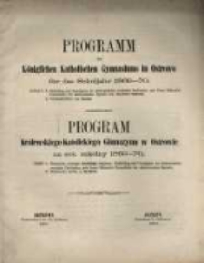 Programm des Königlichen Katholischen Gymnasiums zu Ostrowo für das Schuljahr ...