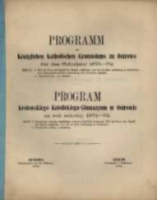 Programm des Königlichen Katholischen Gymnasiums zu Ostrowo für das Schuljahr ...