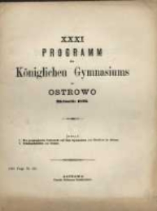 Programm des K&ouml;niglichen Katholischen Gymnasiums zu Ostrowo...